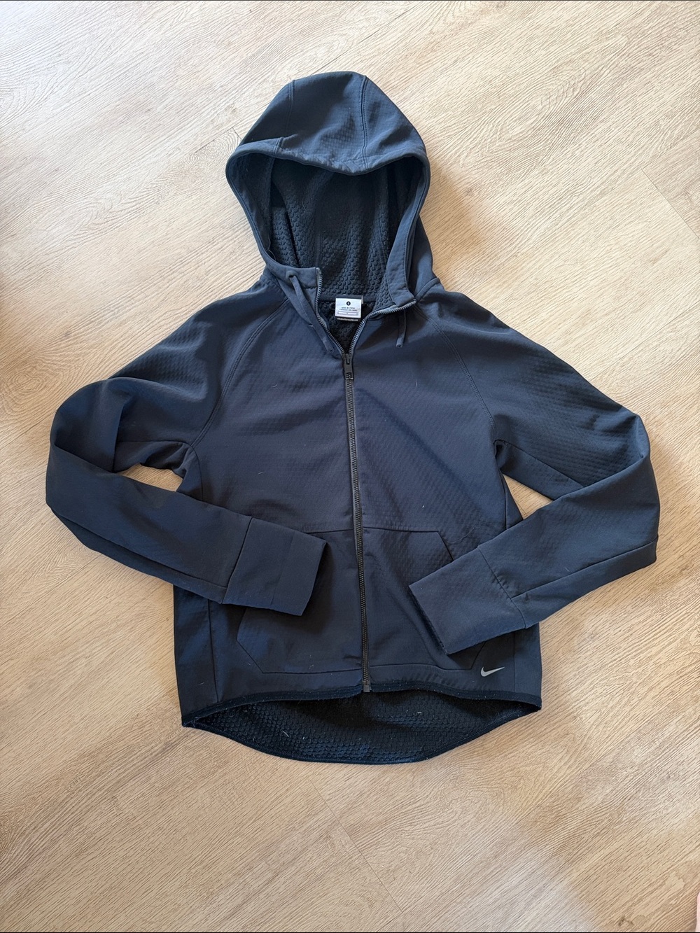 Nike Black Hooded Zip-Up Performance Jacket